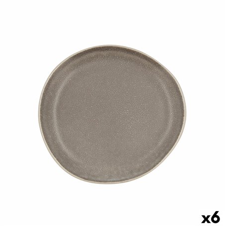 Assiette plate Bidasoa Gio Irrégulier 20 cm Céramique Gris (6 Unités)