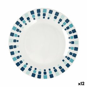 Assiette plate Quid Simetric Bleu Céramique 23 cm (12 Unités)