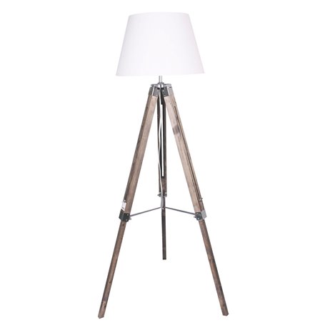 Lampadaire Home ESPRIT Blanc Marron Bois 40 x 40 x 150 cm