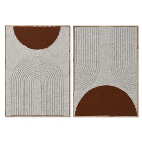 Cadre Home ESPRIT Beige Terre cuite Moderne Urbaine 50 x 3 x 70 cm (2 Unités)