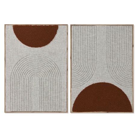 Cadre Home ESPRIT Beige Terre cuite Moderne Urbaine 50 x 3 x 70 cm (2 Unités)