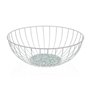 Coupe à fruits Versa Fleurs Métal Acier Bois MDF 28 x 10 x 28 cm