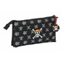 Trousse Fourre-Tout Triple One Piece Noir 22 x 12 x 3 cm