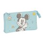 Trousse Fourre-Tout Triple Mickey Mouse Clubhouse Baby Bleu clair 22 x 12 x 3 cm