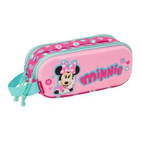 Trousse Fourre-Tout Double Minnie Mouse Rose 21 x 8 x 6 cm 3D