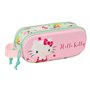 Trousse Fourre-Tout Double Hello Kitty Vert Rose 21 x 8 x 6 cm 3D