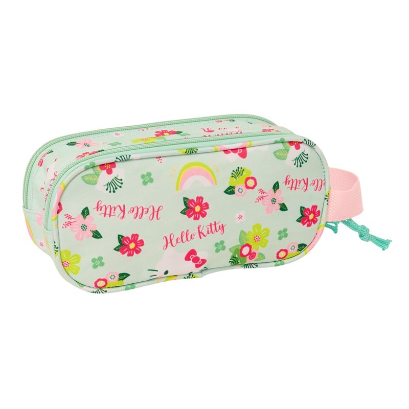 Image secondaire de Trousse Fourre-Tout Double Hello Kitty Vert Rose 21 x 8 x 6 cm 3D