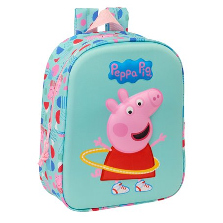 Cartable Peppa Pig Vert Rose 22 x 27 x 10 cm 3D