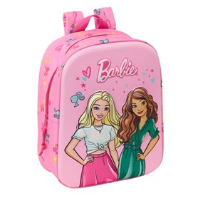 Cartable Barbie Rose Fuchsia 22 x 27 x 10 cm 3D