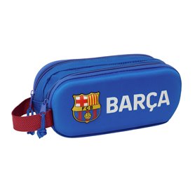 Trousse Fourre-Tout Double F.C. Barcelona Blue marine 21 x 8 x 6 cm 3D