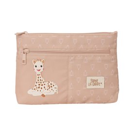 Trousse Fourre-Tout Double Sophie la Girafe Beige 23 x 16 x 3 cm