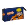 Trousse Fourre-Tout Triple Naruto Ninja Bleu Noir 22 x 12 x 3 cm