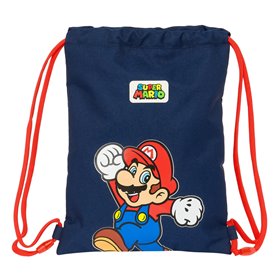 Sac à dos serré par des ficelles Super Mario World Blue marine 26 x 34 x 1 cm