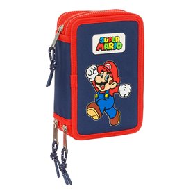 Pochette à crayons triple Super Mario World Blue marine 12