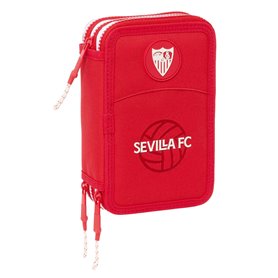 Pochette à crayons triple Sevilla Fútbol Club Rouge 12