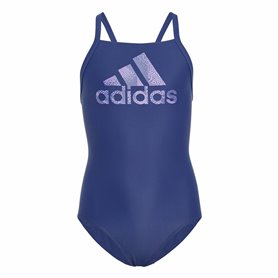 Maillot de Bain Fille Adidas Big Logo Bleu