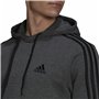 Sweat à capuche homme Adidas 3 Stripes Gris clair