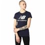 T-shirt à manches courtes femme New Balance Essentials Stacked Logo Bleu (L)