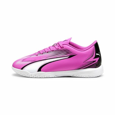 Chaussures de Futsal pour Enfants Puma Ultra Play Blanc Rose foncé Enfant Unisexe