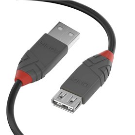 Lindy 36703 câble USB 2 m USB 2.0 USB A Noir