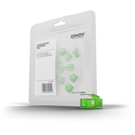 Lindy 40473 bloqueur de port RJ-45 Vert Acrylonitrile-Butadiène-Styrène (ABS) 20 pièce(s)