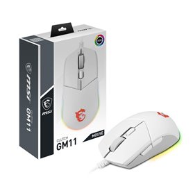 MSI CLUTCH GM11 WHITE souris Ambidextre USB Type-A Optique 5000 DPI