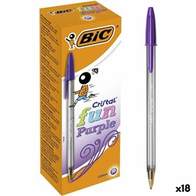 Ensemble de Stylos Bic Cristal Fun Pourpre 1