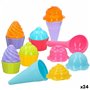 Set de jouets de plage Colorbaby 15 Pièces Moules Glace Cupcake (24 Unités)