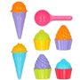 Set de jouets de plage Colorbaby 15 Pièces Moules Glace Cupcake (24 Unités)