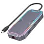 Hub USB Unitek PERUTKHUB0049 RGB Aluminium