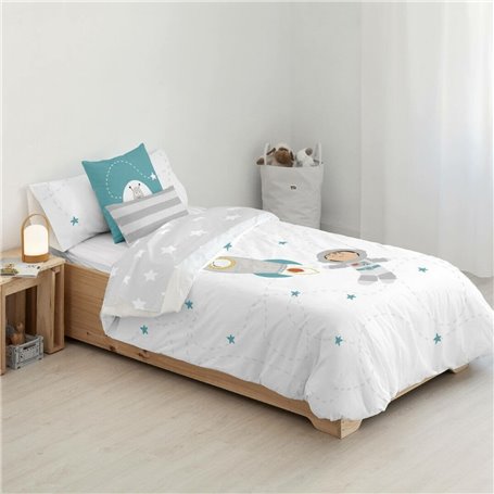 Housse de Couette Kids&Cotton Elm Blanc 175 Fils 180 x 220 cm