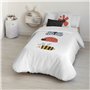 Housse de Couette Kids&Cotton Kamal Blanc 175 Fils 180 x 220 cm