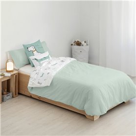 Housse de Couette Kids&Cotton Kanu Menthe 175 Fils 180 x 220 cm