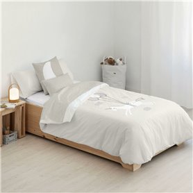 Housse de Couette Kids&Cotton Tahiel Beige 175 Fils 180 x 220 cm
