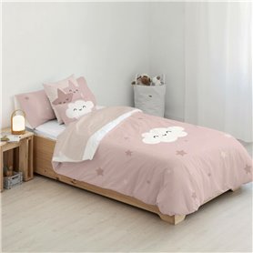 Housse de Couette Kids&Cotton Werner Rosa Rose 175 Fils 180 x 220 cm