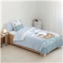 Housse de Couette Kids&Cotton Farid Bleu 175 Fils 180 x 220 cm