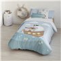 Housse de Couette Kids&Cotton Farid Bleu 175 Fils 180 x 220 cm