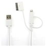 SPRING CABLE 3EN1 2.4A 30 PIN/MICRO-USB/LIGHTNING BLANC