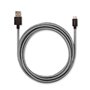 CABLE TRESSE MICRO USB 2.1A 2.5M BICOLOR NOIR BLANC