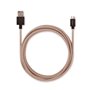 CABLE TRESSE MICRO USB 2.1A 2.5M UNI TAUPE