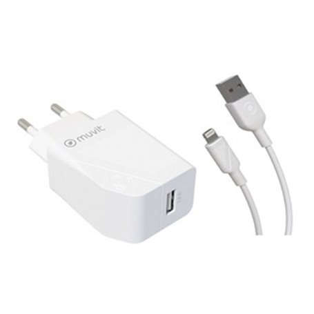 PACK CHARGEUR SECTEUR 12W+CABLE LIGHTNING 1.2M BLANC