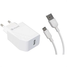 PACK CHARGEUR SECTEUR 12W+CABLE USB C 1.2M BLANC