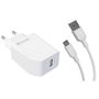 PACK CHARGEUR SECTEUR 12W+CABLE USB C 1.2M BLANC