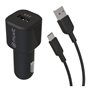 PACK CHARGEUR VOITURE 12W + CABLE USB C 1.2M NOIR