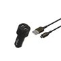 KIT CHARGEUR VOITURE 17W 2USB A + CABLE MICRO USB 1.3M