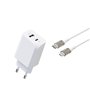 KIT CHARGEUR SECTEUR 30W USB C ET A + CABLE C VERS MFI 1.3M