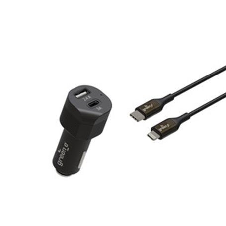 KIT CHARGEUR VOITURE 30W USB C ET A + CABLE C VERS MFI 1.3M