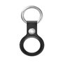 AIRTAG BLACK PU LEATHER KEYCHAIN