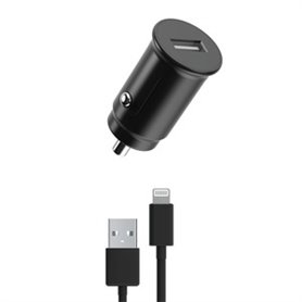 PACK CHARGEUR VOITURE 12W + USB-A LIGHTNING NOIR