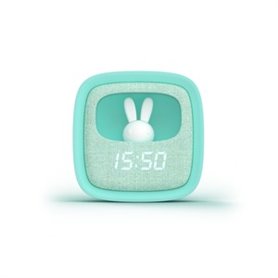 BILLY CLOCK REVEIL VEILLEUSE LAPIN BLEU TURQUOISE